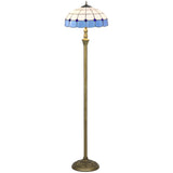 Tiffany-Style Floor Lamp with Handcrafted Stained Glass Shade, 152cm Tall Vintage Standing Lamp with T3398P425136