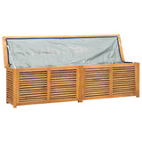 Garden Storage Box with Bag 200x50x55 cm Solid Wood Teak 363274