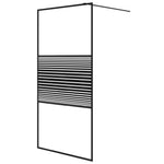 Walk-in Shower Wall Black 100x195 cm Clear ESG Glass 152147