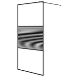 Walk-in Shower Wall Black 100x195 cm Clear ESG Glass 152147