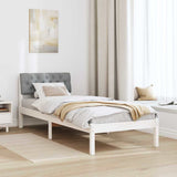 Bed frame White and light grey 75 x 190 cm Solid pine wood 878653