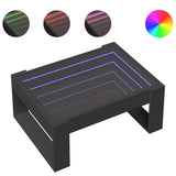 Coffee Table with Infinity LED Black 70x53x30 cm 847631