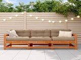 Sectional Sofa Units 3 Piece Wax Brown Solid Pine Wood 865506