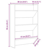 Shoe Cabinet 2 pcs Black Oak 60 x 18 x 90 cm Engineered Wood 875151