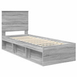 Bed Frame Grey Sonoma 75 x 190 cm Solid Pine Wood 3411078