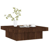 ZNTS Coffee Table Brown Oak 90x90x28 cm Engineered Wood 826637