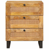 Bedside Cabinet Natural 50 x 33 x 62 cm Solid Mango Wood 4018053