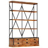 284423 4-Tier Bookcase with 6 Drawers 122x36x181 cm Solid Mango Wood