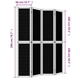 Room Divider 4 Panels Brown Solid Wood Paulownia 358819