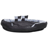Reversible & Washable Dog Cushion Grey and Black 150x120x25 cm 171210