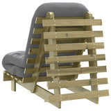 Futon Sofa Bed with Mattress 60x206x11 cm Impregnated Wood Pine 846750