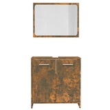 Bathroom Furniture Set Smoked Oak Engineered Wood 815528
