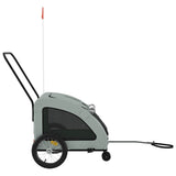 Pet Bike Trailer Grey Oxford Fabric and Iron 93979