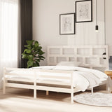 3101304 Bed Frame without Mattress White Solid Wood 200x200 cm