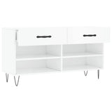 Shoe Bench High Gloss White 102x35x55 cm Engineered Wood 829734