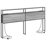 Storage Headboard with Shelf Grey sonoma 200 cm Engineered wood 859773