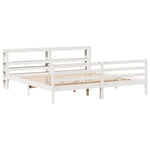Bed Frame without Mattress White 200x200 cm Solid Wood Pine 3305835
