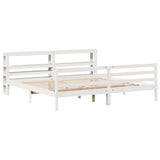 Bed Frame without Mattress White 200x200 cm Solid Wood Pine 3305835