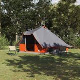 Tipi Tent with Roof Grey and Orange 358 x 296 x 258 cm Taffeta 42000971