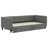 Daybed with Trundle&Drawers without Mattress Dark Grey 90x190 cm Single 3196652