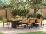 Garden Dining Set 9 pcs Black and Brown Poly Rattan 3365446