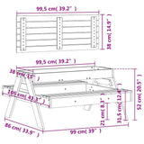 Picnic Table with Sandpit for Kids Solid Wood Pine 832592