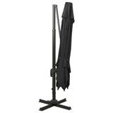 Cantilever Garden Parasol with Double Top 300x300 cm Black 312376