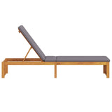 Sun Lounger Reclining Brown 200 x 55 x 94cm Solid Acacia wood 4108116