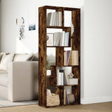 Room Divider Bookcase Smoked Oak 67x25x161.5 cm Engineered Wood 858079