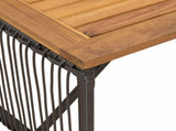 Outdoor Table Black and Brown 80 x 40 x 40 cm Poly Rattan 42025164