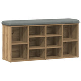 Shoe Bench Artisan Oak 102x32x50 cm Engineered Wood 857626