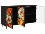 Sideboard GENNEP Black Oak 102 x 33 x 76 cm Engineered Wood 8006975