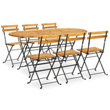 7 Piece Folding Outdoor Dining Set Solid Acacia Wood 3058157