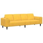 Fabric Sofa with Cushion Light Yellow Corduroy fabric 3335106