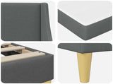 Bed Frame with Mattress Dark Grey 180 x 200 cm Fabric 3415236