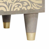 Bedside Cabinet with Door Grey 50 x 33 x 60 cm Solid Mango Wood 4018780