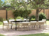 Garden Dining Set 9 pcs Beige Poly Rattan 3380760