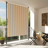 Outdoor Roller Blind Yellow and White 150x270 cm Fabric&Steel 368774