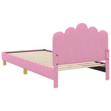 Children's Bed Frame with Headboard Pink 80 x 200 cm Fabric 42011052