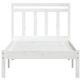 Bed Frame White Solid pine wood Single Bed Frame Rectangular 3100580