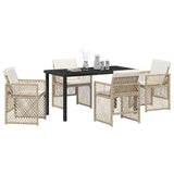 Garden Dining Set 5 pcs Beige Poly Rattan 3380634