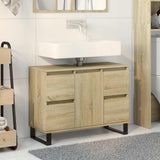 Bathroom Cabinet Sonoma Oak 80x33x60 cm Engineered Wood 849684
