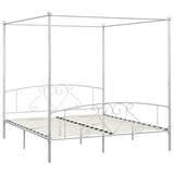 Canopy Bed Frame without Mattress White Metal 200x200 cm 284432