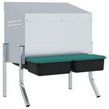 Chicken Nesting Box 2 Compartments with Legs Galvanised Steel 4104903