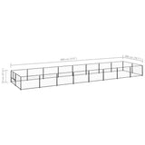 Dog Kennel Black 16 m Steel 3082115