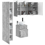 Bathroom Cabinet Set 5 pcs Concrete Grey Engineered Wood 3407338