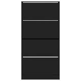 Shoe Cabinet with 4 Flip-Drawers Black 80x21x163.5 cm 3214365