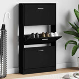 Shoe Cabinet Black 59x17x108 cm Engineered Wood 342528