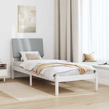 Bed frame White and light grey 75 x 190 cm Solid pine wood 878793