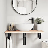 Basin Shelf Wall Mounted Steel and Solid Wood Beech 3302355